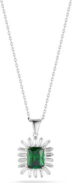 SPHERA MILANO Cubic Zirconia Halo Pendant Necklace