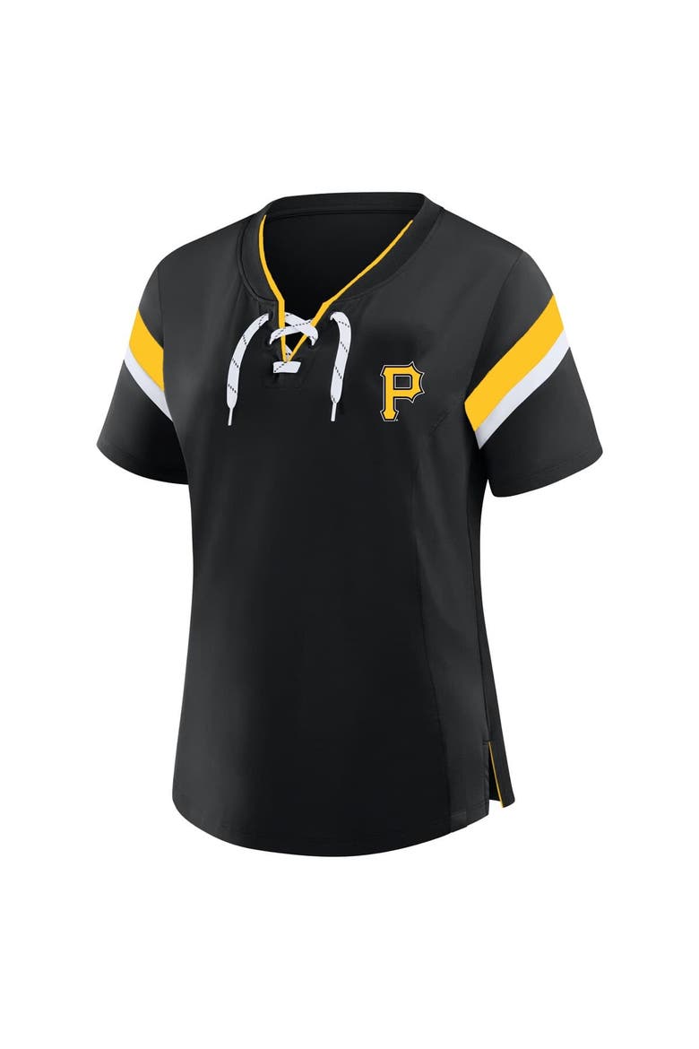 Women's Profile  Black Pittsburgh Pirates Lace-Up T-Shirt, Alternate, color, Black