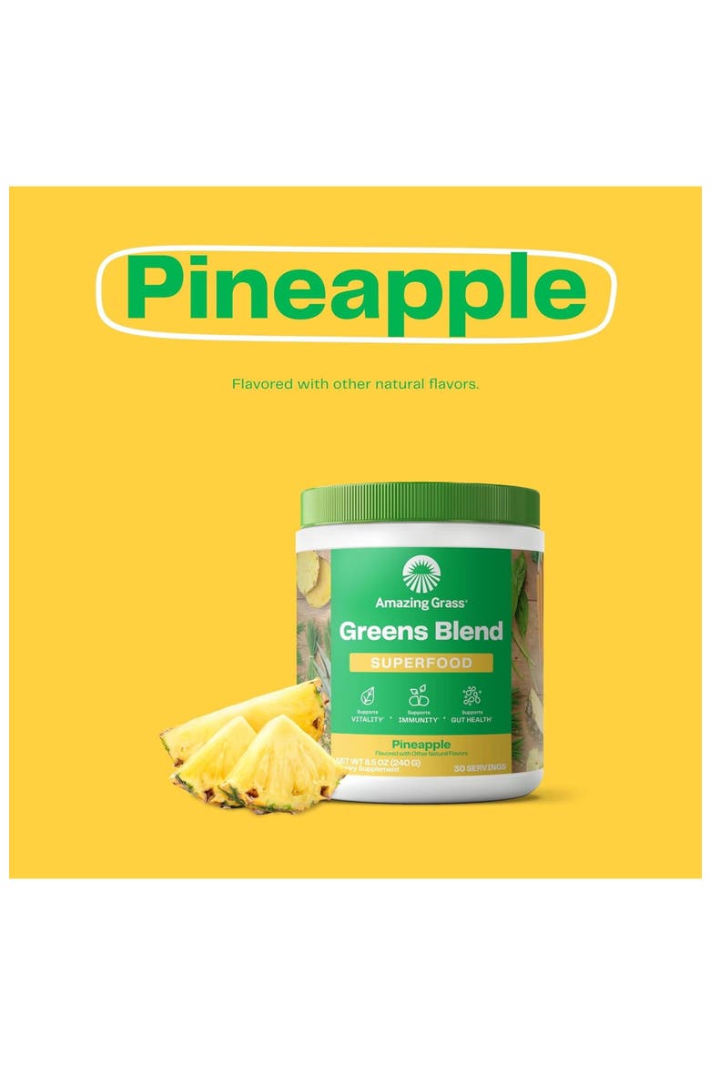 Greens Blend Superfood Pineapple Powder Mix, Alternate, color, None