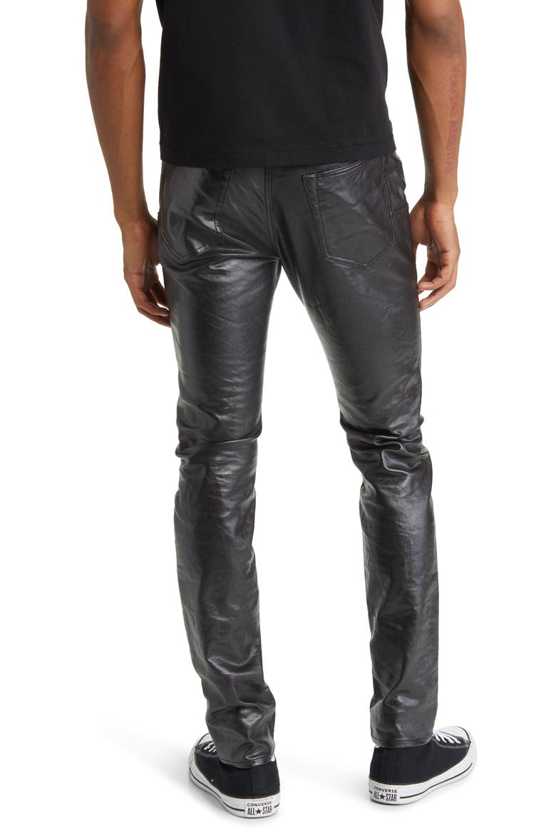 Patent Film Coated Skinny Jeans, Alternate, color, BLACK