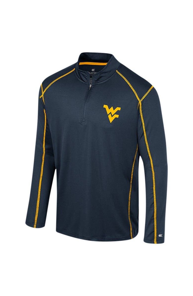 COLOSSEUM Men's Colosseum Navy West Virginia Mountaineers Cameron Quarter-Zip Windshirt, Alternate, color, 