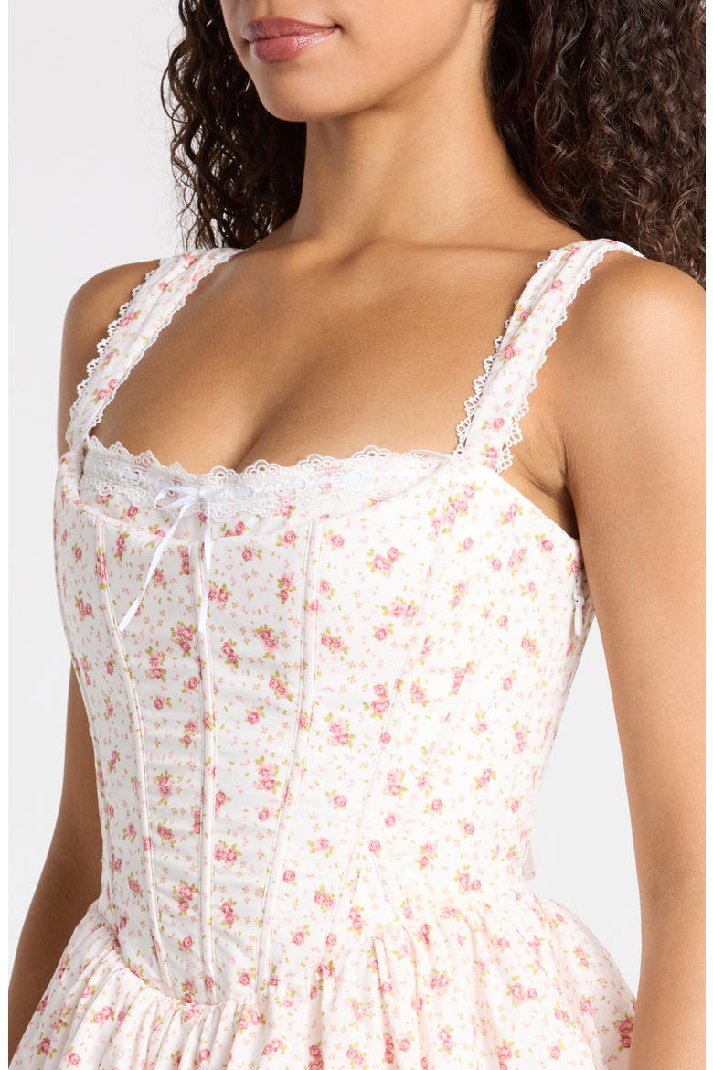 Ami Corset Minidress, Alternate, color, WHITE DAINTY