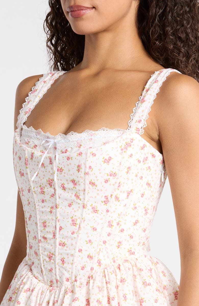 HOUSE OF CB Ami Corset Minidress, Alternate, color, White Dainty