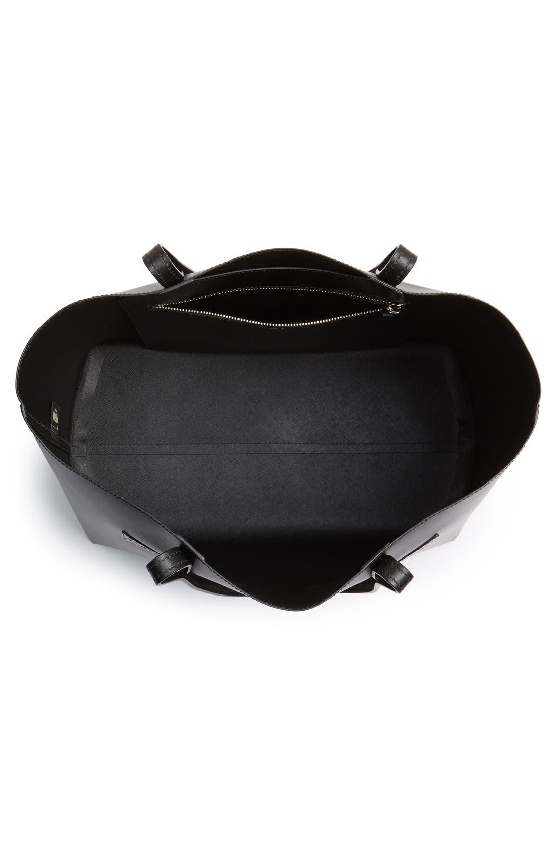 Fendi 'Roll - Monster' Genuine Snakeskin Trim Leather Tote, Alternate, color, 