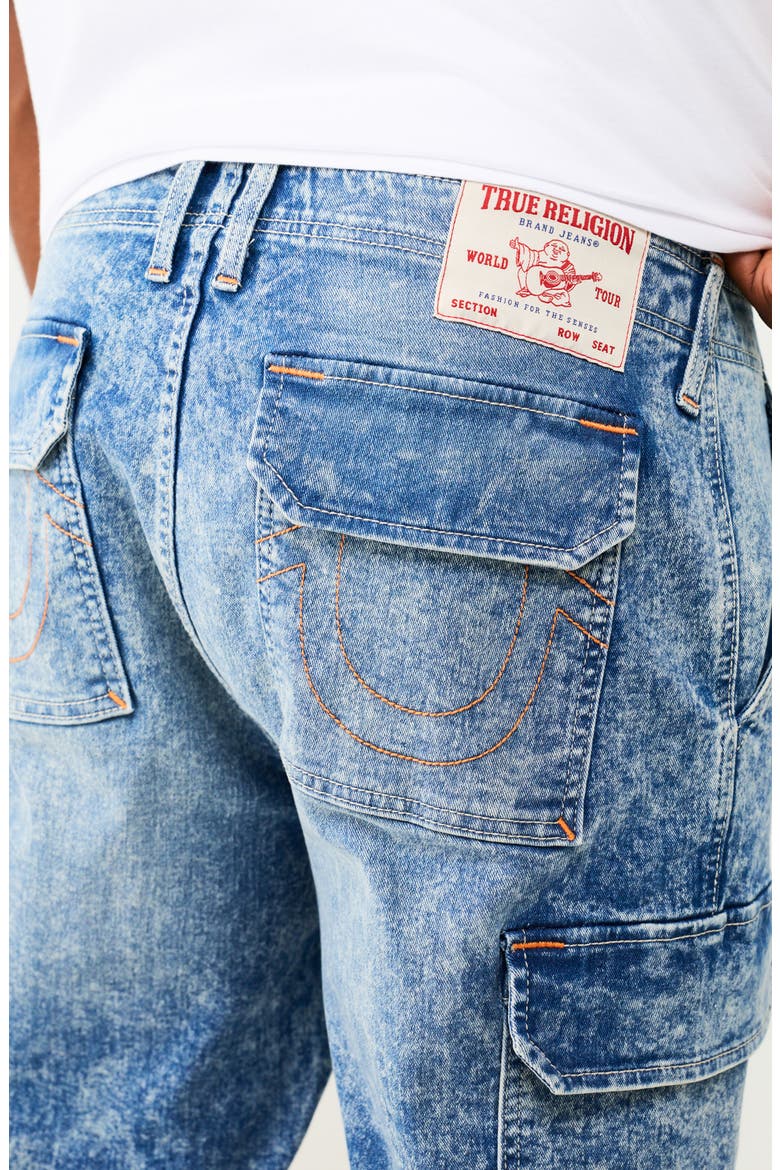 Denim Cargo Pants, Alternate, color, LIGHT CELESTINE
