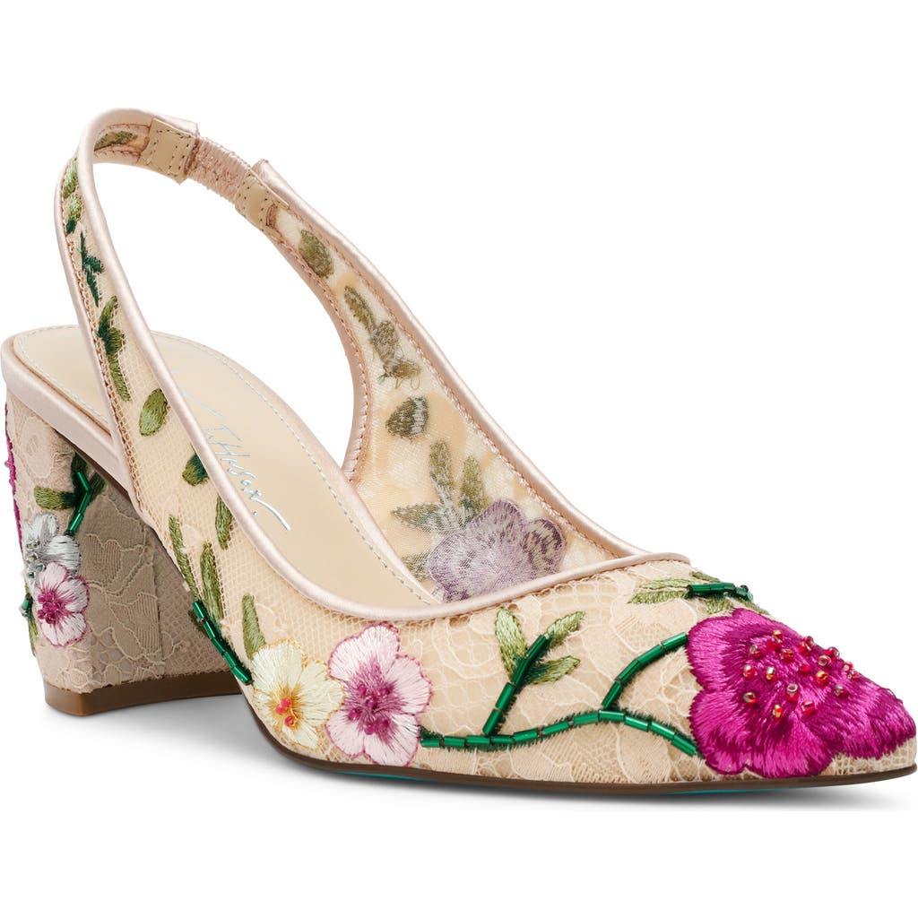 Betsey Johnson Lira Pointed Toe Slingback Pump In Multi