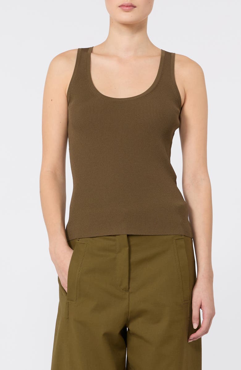 Max Mara Ribbed Sweater Tank, Main, color, Mud