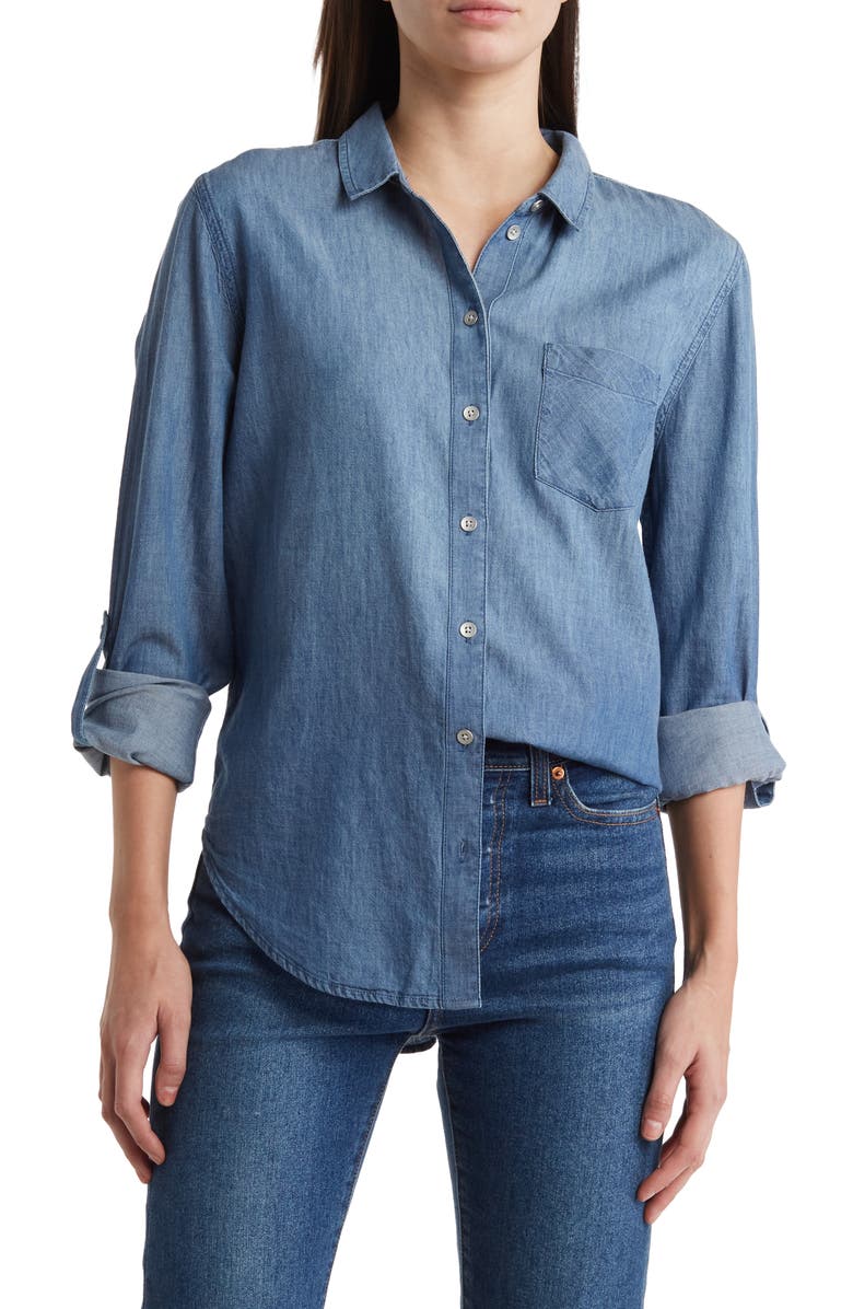 Casual Chambray Button-Up Shirt
