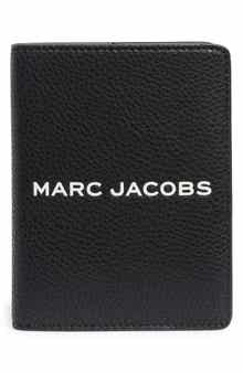Marc Jacobs Bold Logo Leather Passport Case
