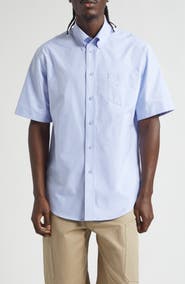 Givenchy Short Sleeve Cotton Oxford Button-Down Shirt