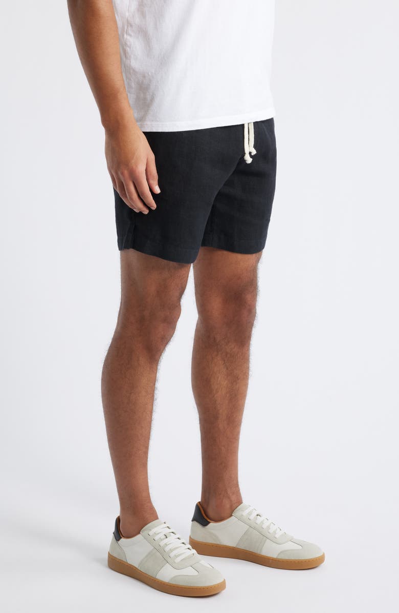 ALEX CRANE Bo Linen Drawstring Shorts, Alternate, color, Night