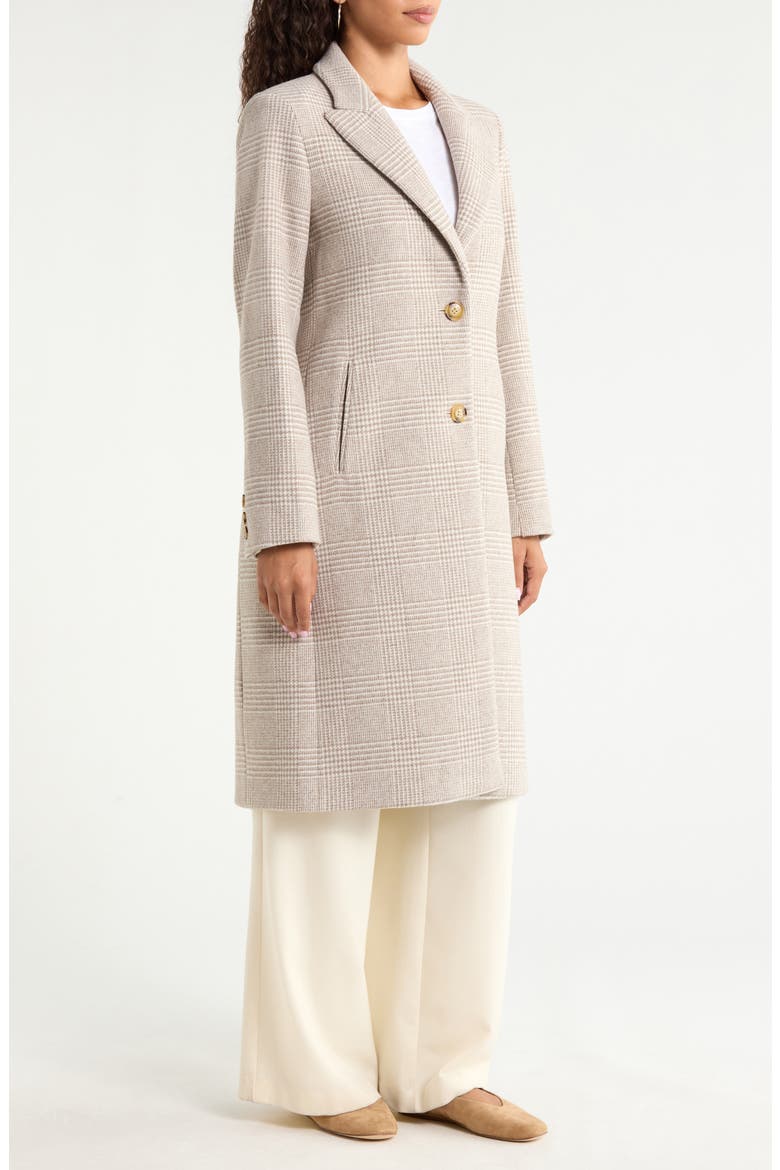 Wool Blend Tweed Coat, Alternate, color, CAMEL/ CREAM PLAID