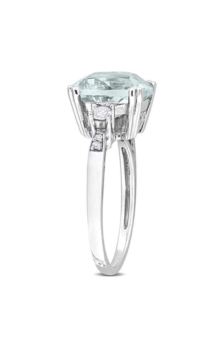 Julianna B. Gemstone and Diamond Cocktail Ring 10k, Alternate, color, Aquamarine/White Gold