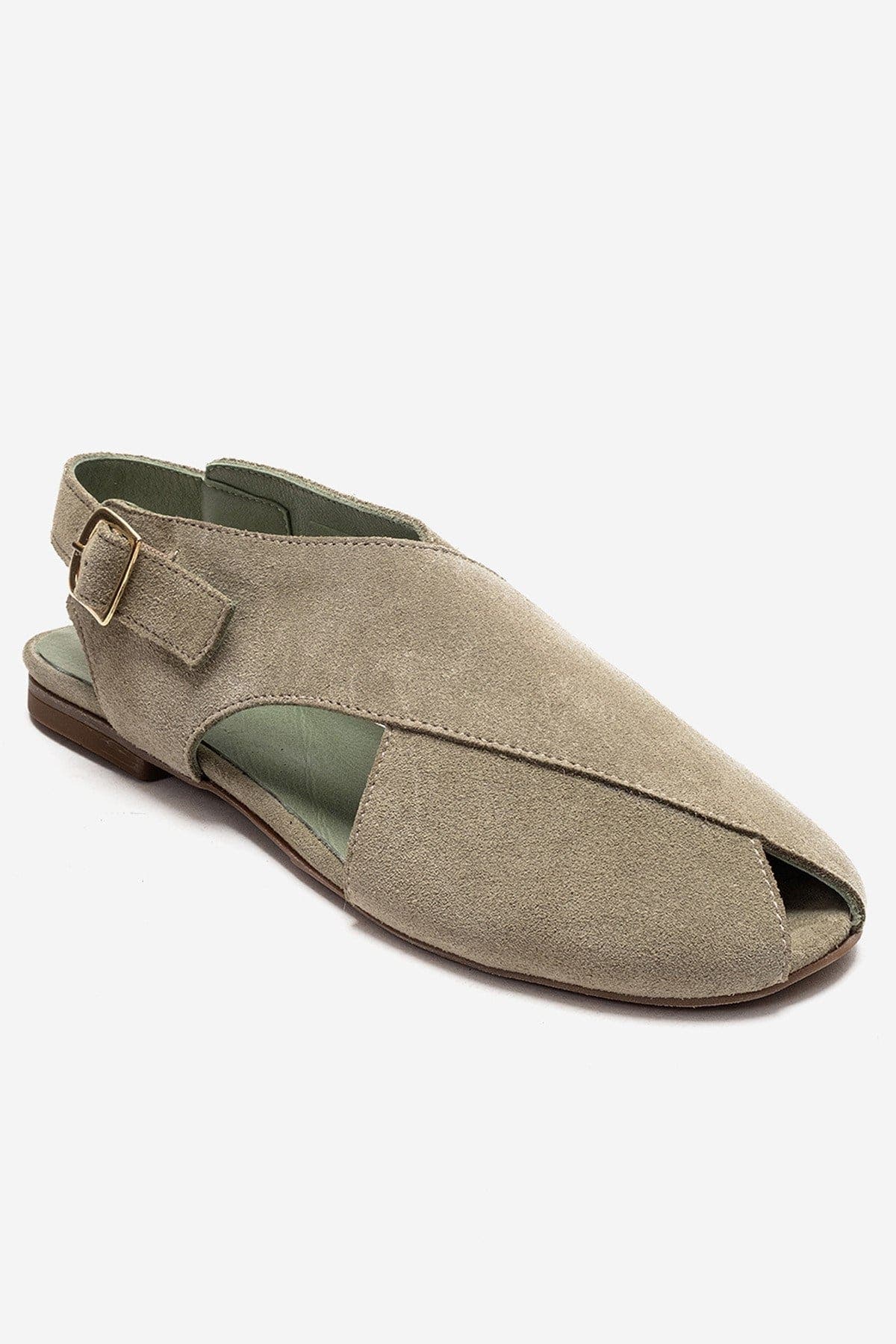 Monaro Leather Sandal, Alternate, color, Green Suede