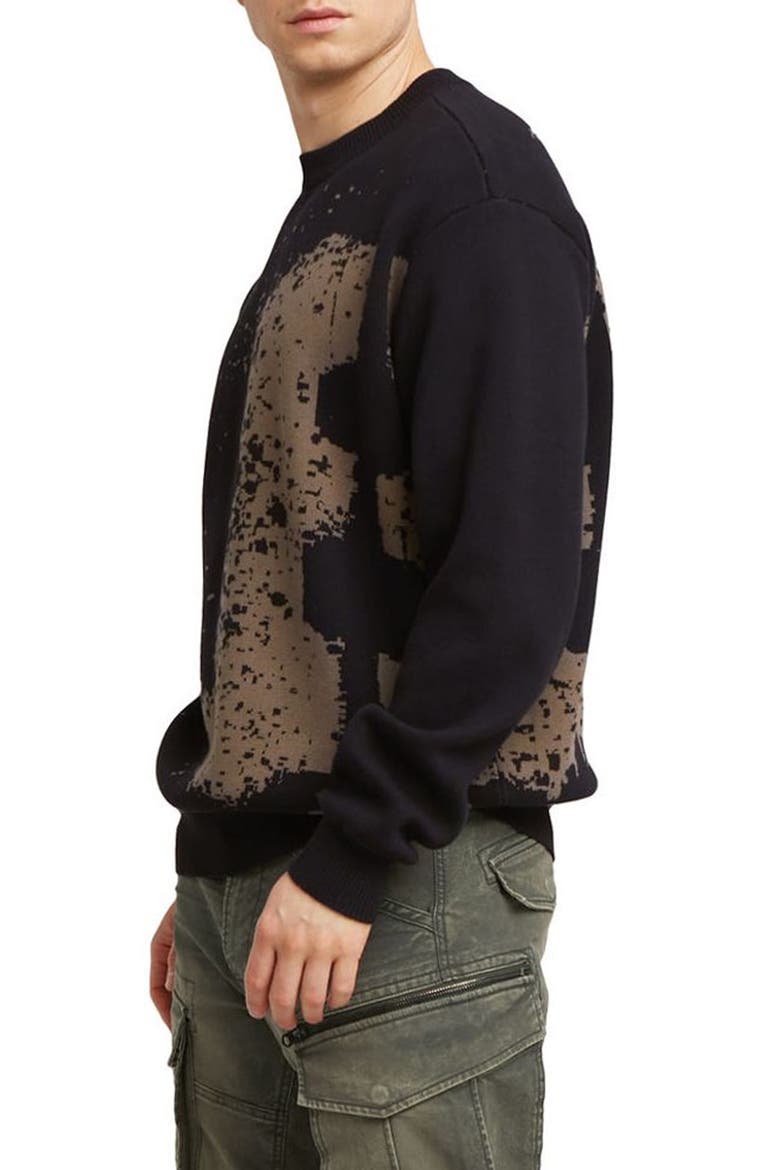 Sprayed 89 Relaxed Organic Cotton Crewneck Sweater, Alternate, color, DARK BLACK