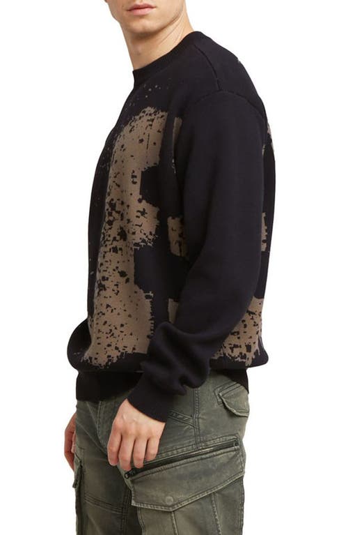 G-star Sprayed 89 Relaxed Organic Cotton Crewneck Sweater In Black
