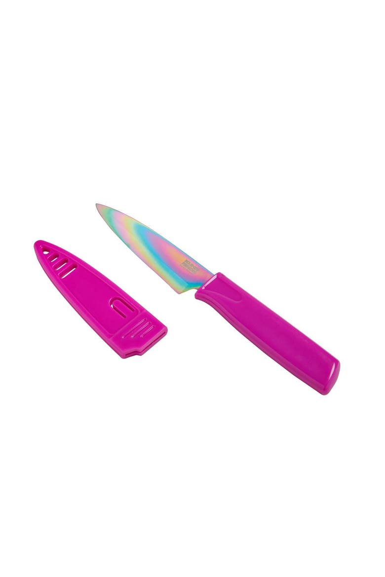 Colori Non-Stick Straight Paring Knife with Safety Sheath, 4 inch, Main, color, Rainbow