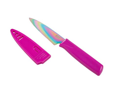 Colori Non-Stick Straight Paring Knife with Safety Sheath, 4 inch
