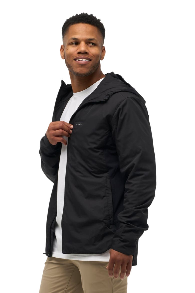 Outset Hooded Water Resistant Travel Jacket, Alternate, color, Black