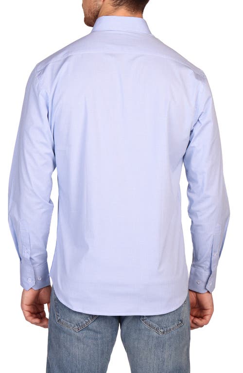 Tailorbyrd Classic Fit Stretch Cotton Button-down Shirt In Blue