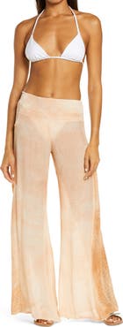 Elan Crochet Trim Wide Leg Cover-Up Pants
