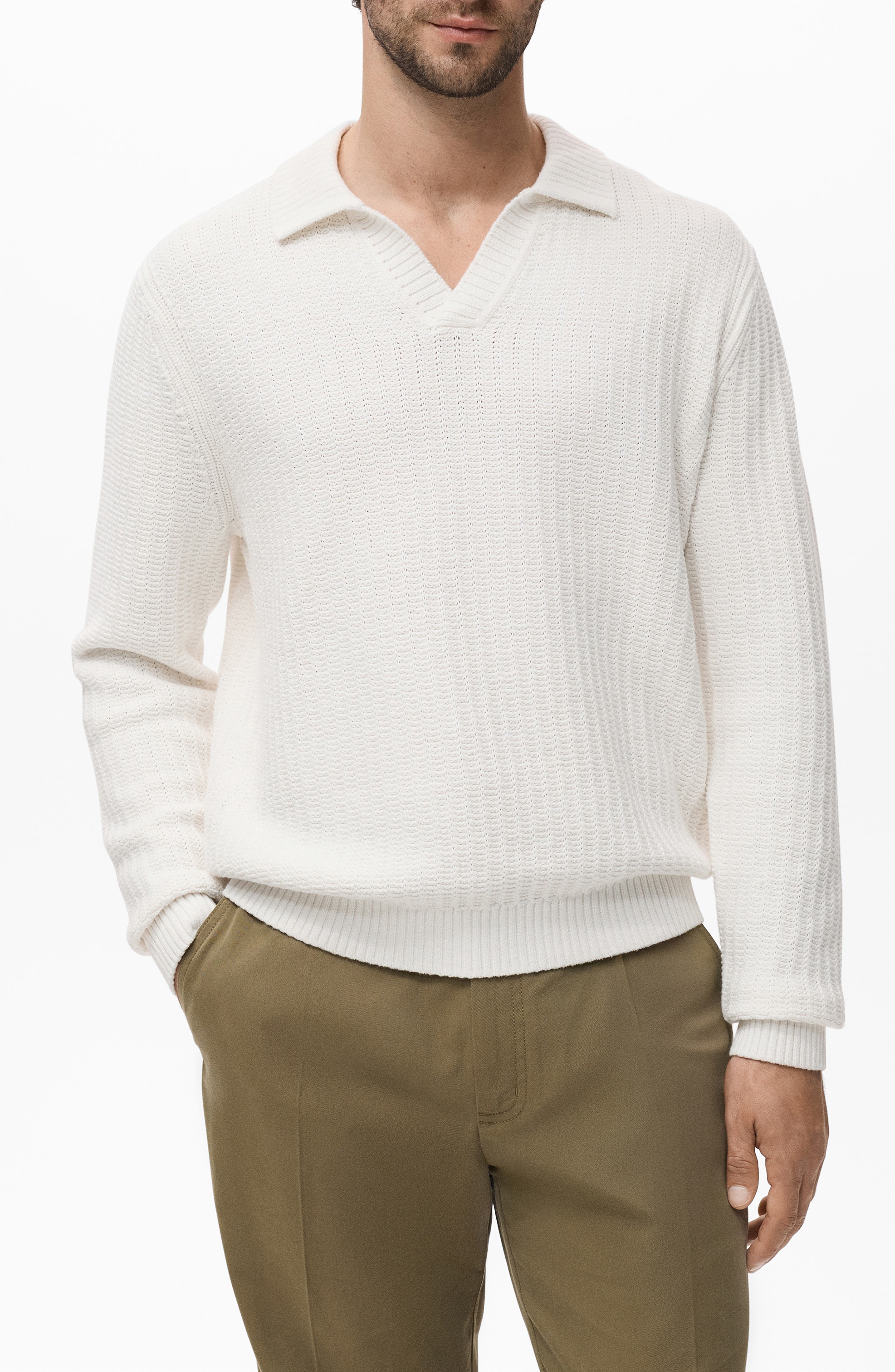 Structured Cotton Polo Sweater - image 3