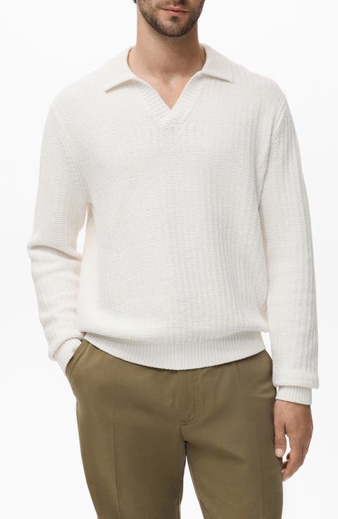 Structured Cotton Polo Sweater