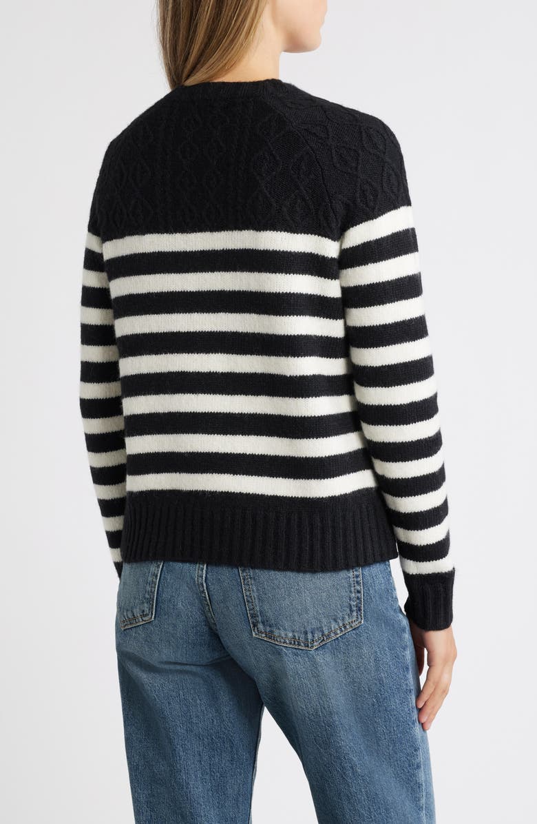 Caslon<sup>®</sup> Stripe Crewneck Sweater, Alternate, color,
