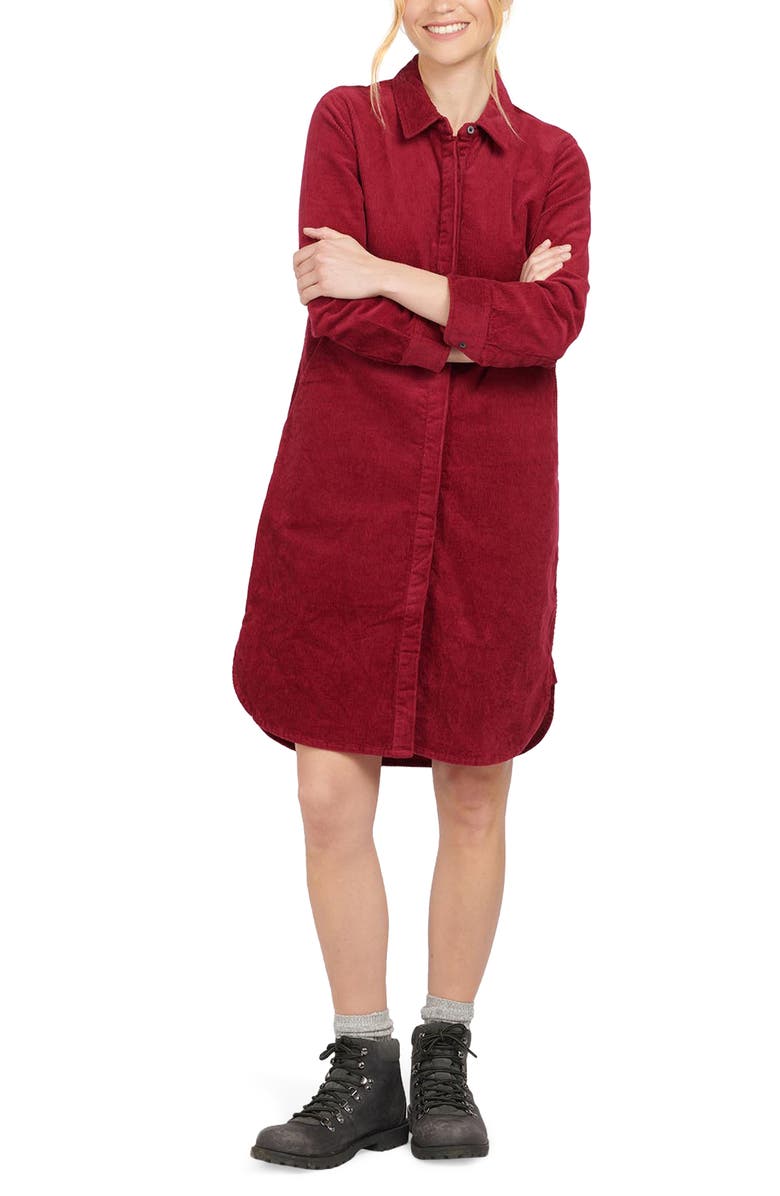 Barbour Hauxley Cotton Corduroy Shirtdress, Main, color,
