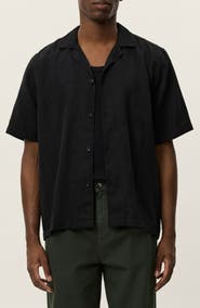 Les Deux Liam Lyocell Blend Jacquard Camp Shirt