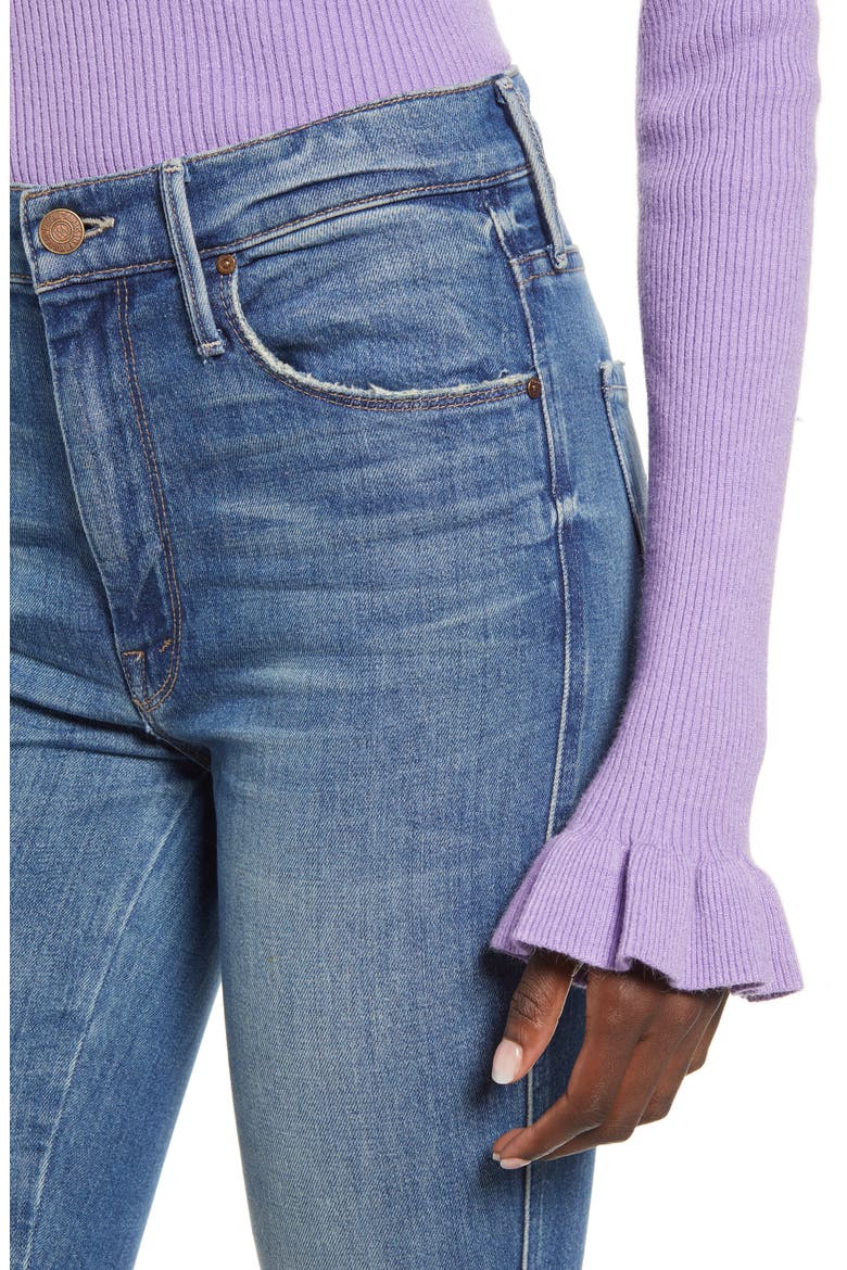 Ruffle Cuff Knit Top, Alternate, color, PURPLE