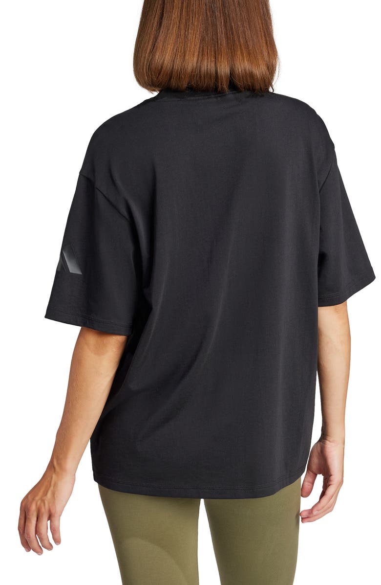 adidas Essentials Contemporary Logo Boyfriend T-Shirt, Alternate, color, Black