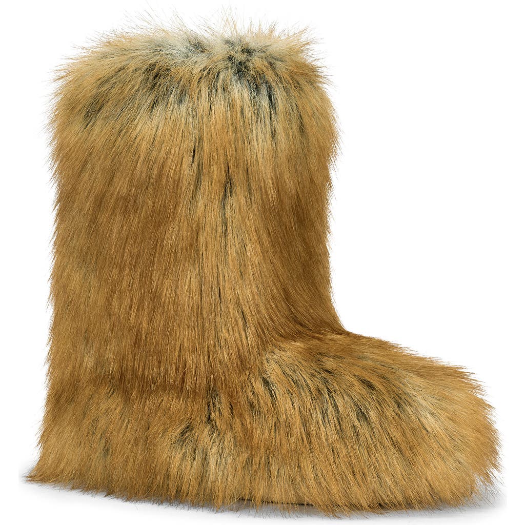 Azalea Wang Nadianna Faux Fur Bootie In Animal Print