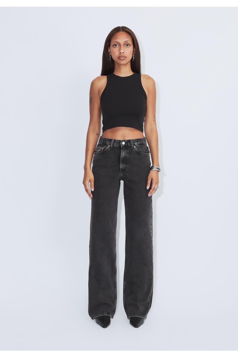 Echo High Straight Jeans, Alternate, color, Tar Retro Black