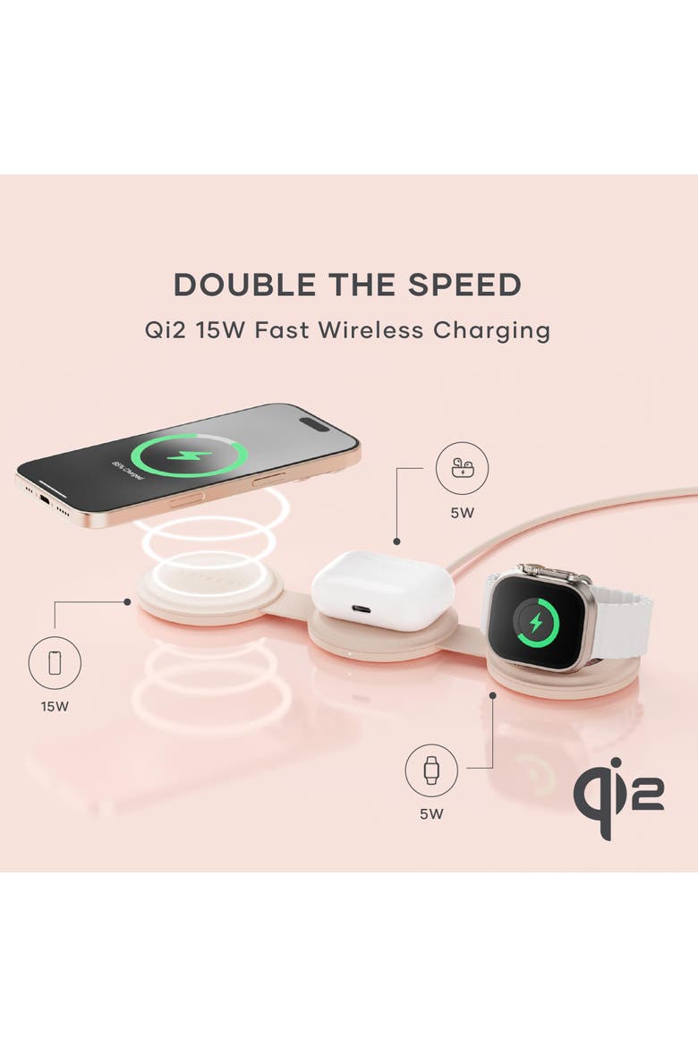 OntheGo 3 in 1 Charger, Alternate, color, Desert Rose