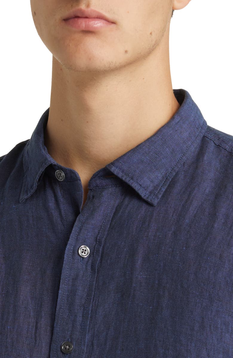 34 Heritage Linen Chambray Button-Up Shirt, Alternate, color, Indigo