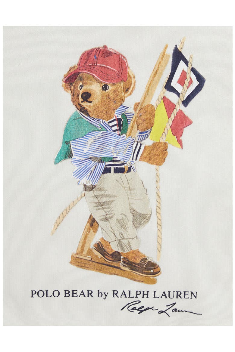 Kids' Polo Bear Fleece Hoodie, Alternate, color, DECK WASH WHITE