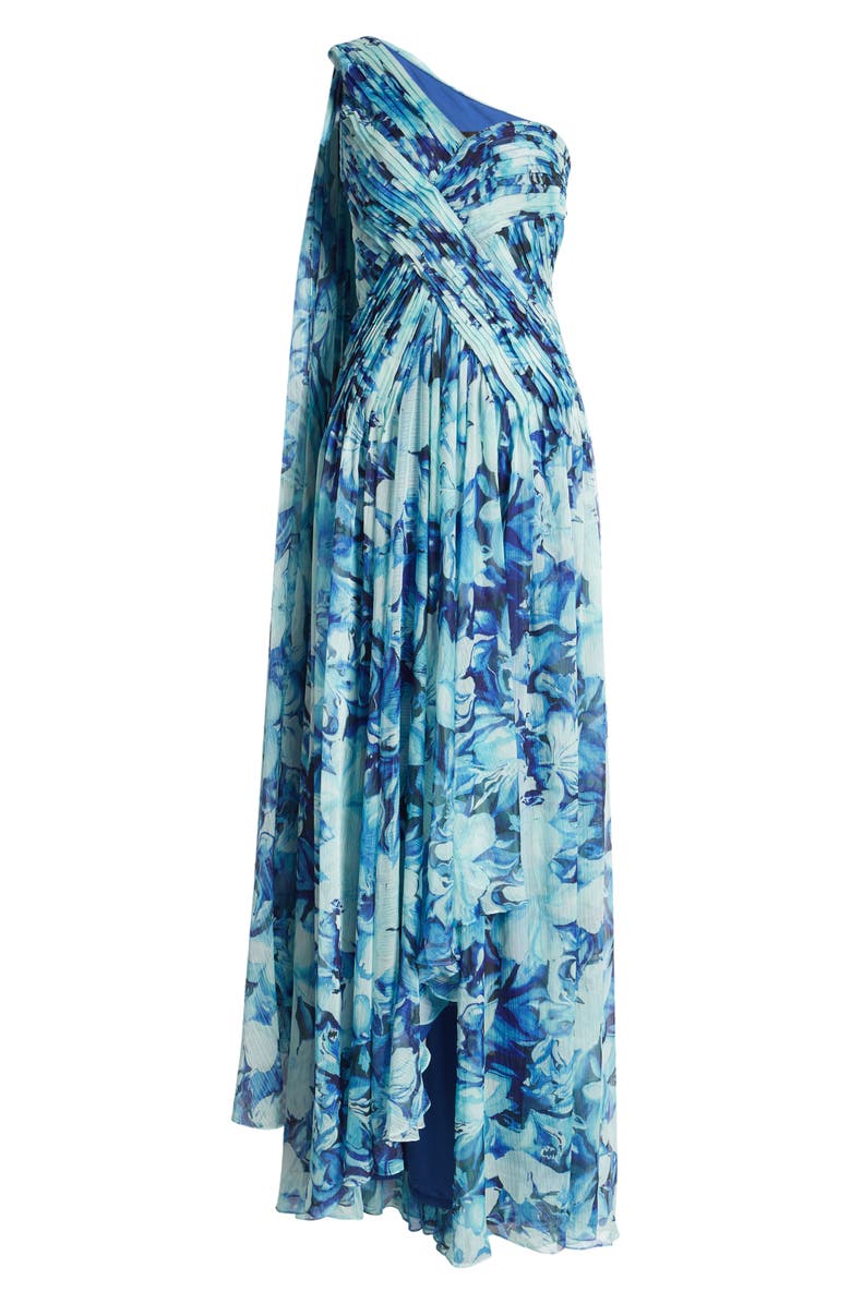 Tadashi Shoji One-Shoulder High-Low Chiffon Gown, Alternate, color, 