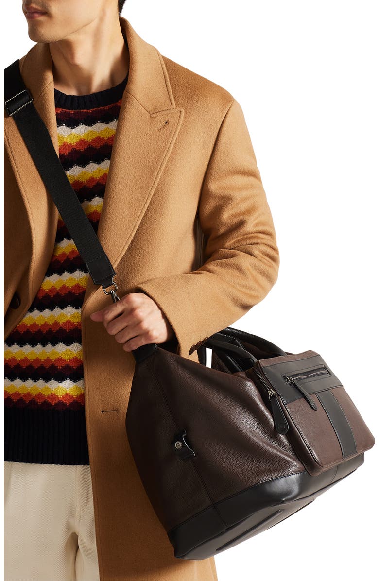 Ted Baker London Trevir Equestrian Heritage Leather Duffle Bag, Alternate, color,