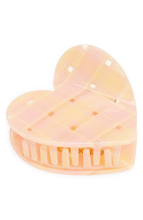 Hand Painted Plaid Heart Claw Clip