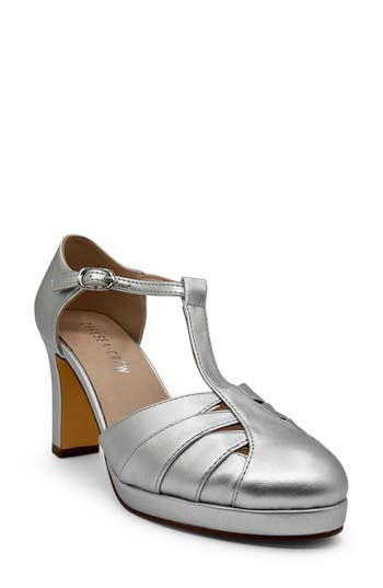 Chelsea Crew Francine T-strap Pump In Silver