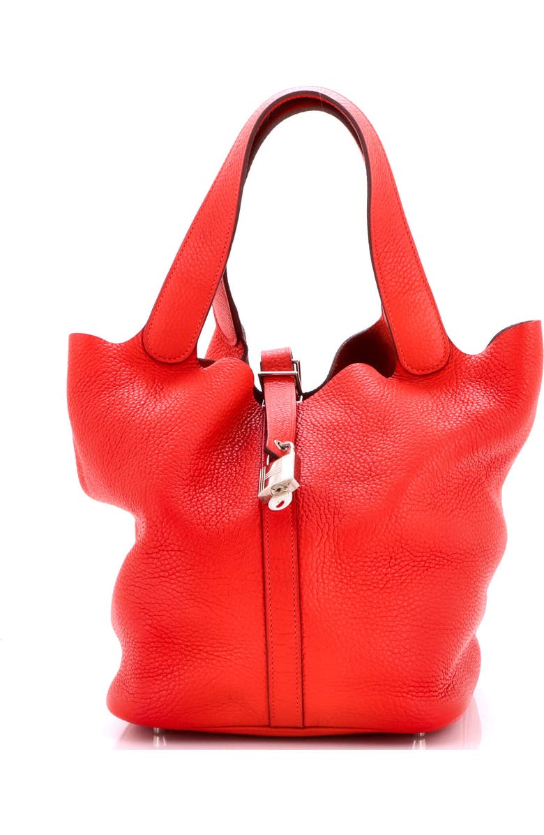 Pre-Owned Hermes Picotin Lock Bag Clemence GM, Main, color, Rouge Tomate