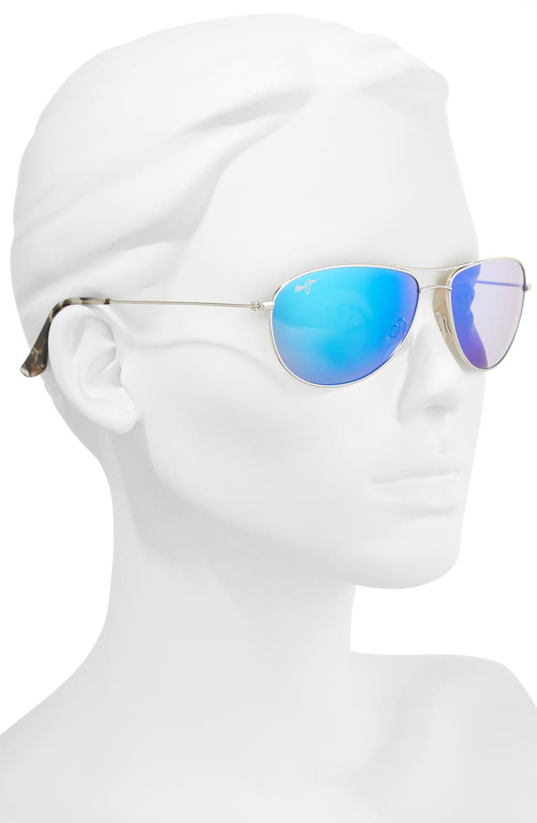 Maui Jim Sea House 60mm PolarizedPlus2<sup>®</sup> Titanium Aviator Sunglasses, Alternate, color, 