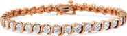 Haus of Brilliance .925 Sterling Silver 1/10 Cttw Diamond Miracle Plate and "S" Link Tennis Bracelet