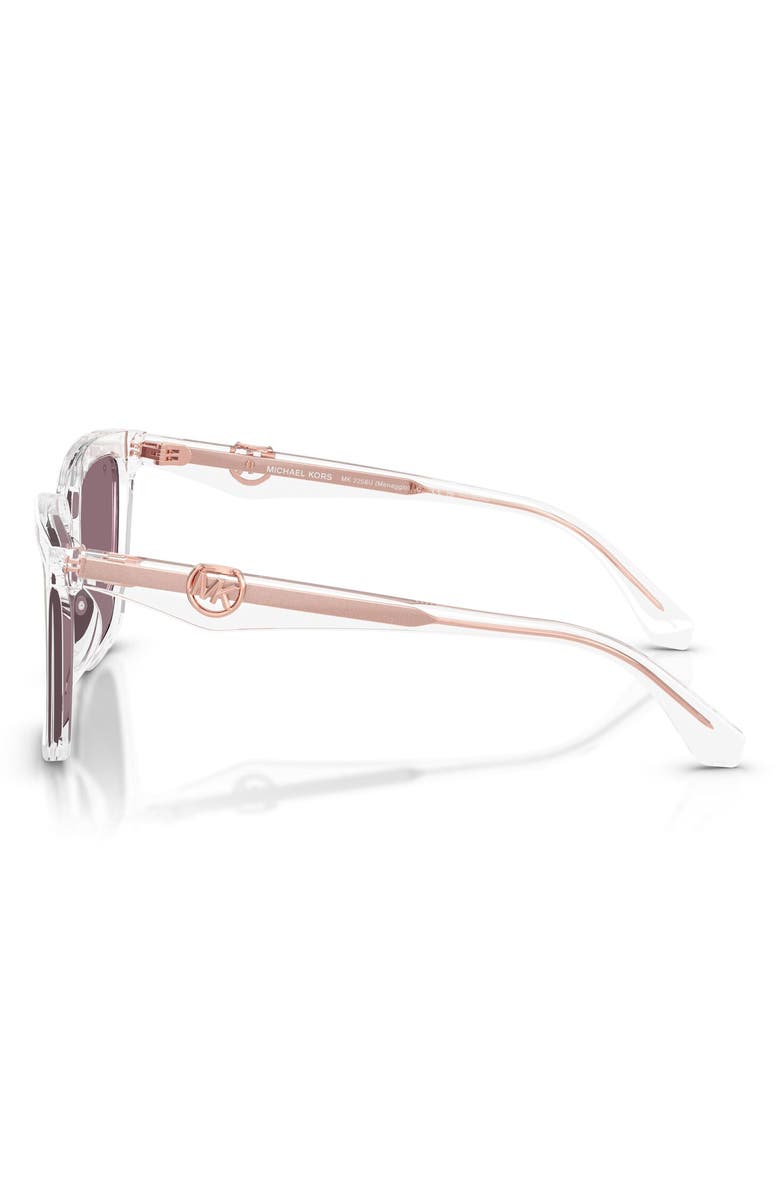 Michael Kors Menaggio 53mm Polarized Square Sunglasses, Alternate, color, Crystal / Rose Gold Polar