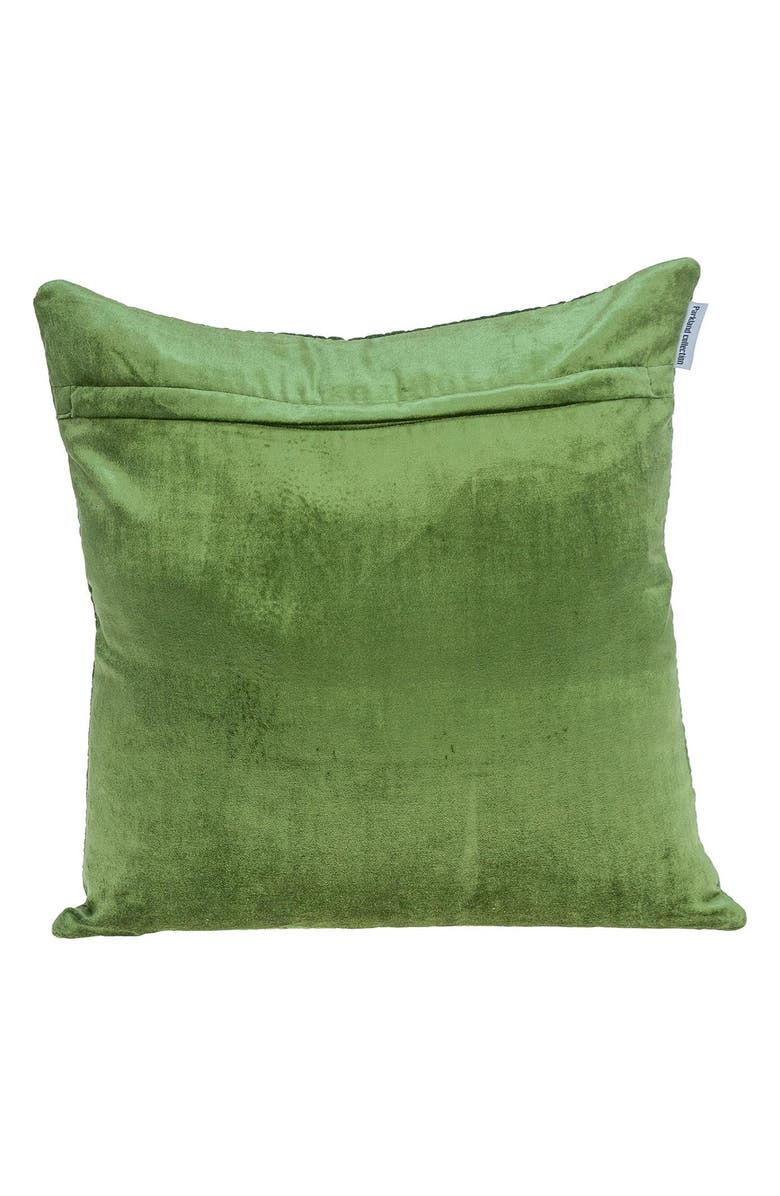 PARKLAND COLLECTION Geometric Embroidered Velvet Accent Pillow, Alternate, color, Olive