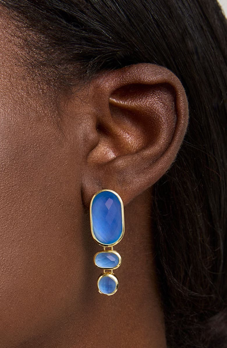 Dean Davidson Mercer Statement Drop Earrings, Alternate, color, Iridescent Midnight Blue/ Gold