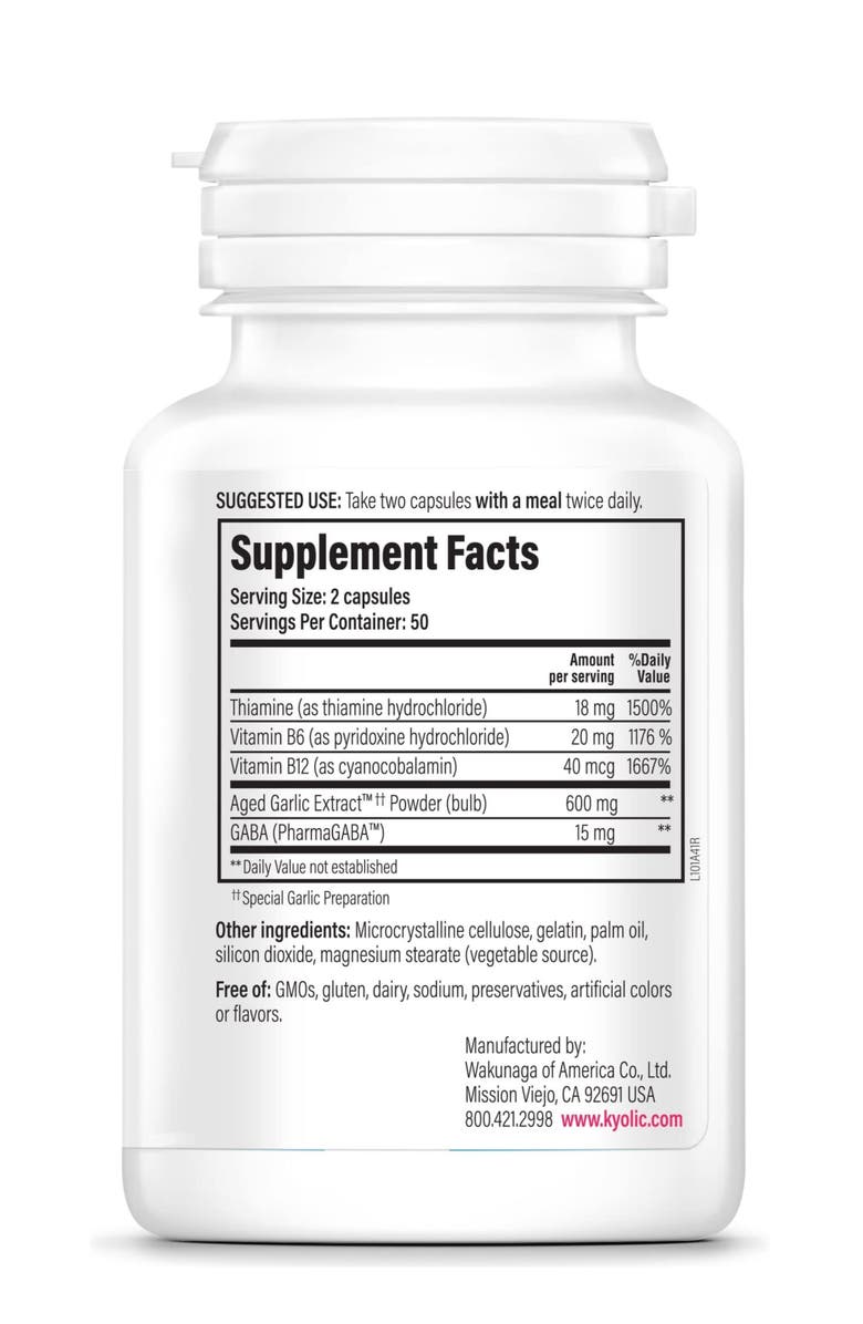 Kyolic Aged Garlic Extract Formula 101, Stress and Fatigue Relief, 100 capsules., Alternate, color, NO COLOR