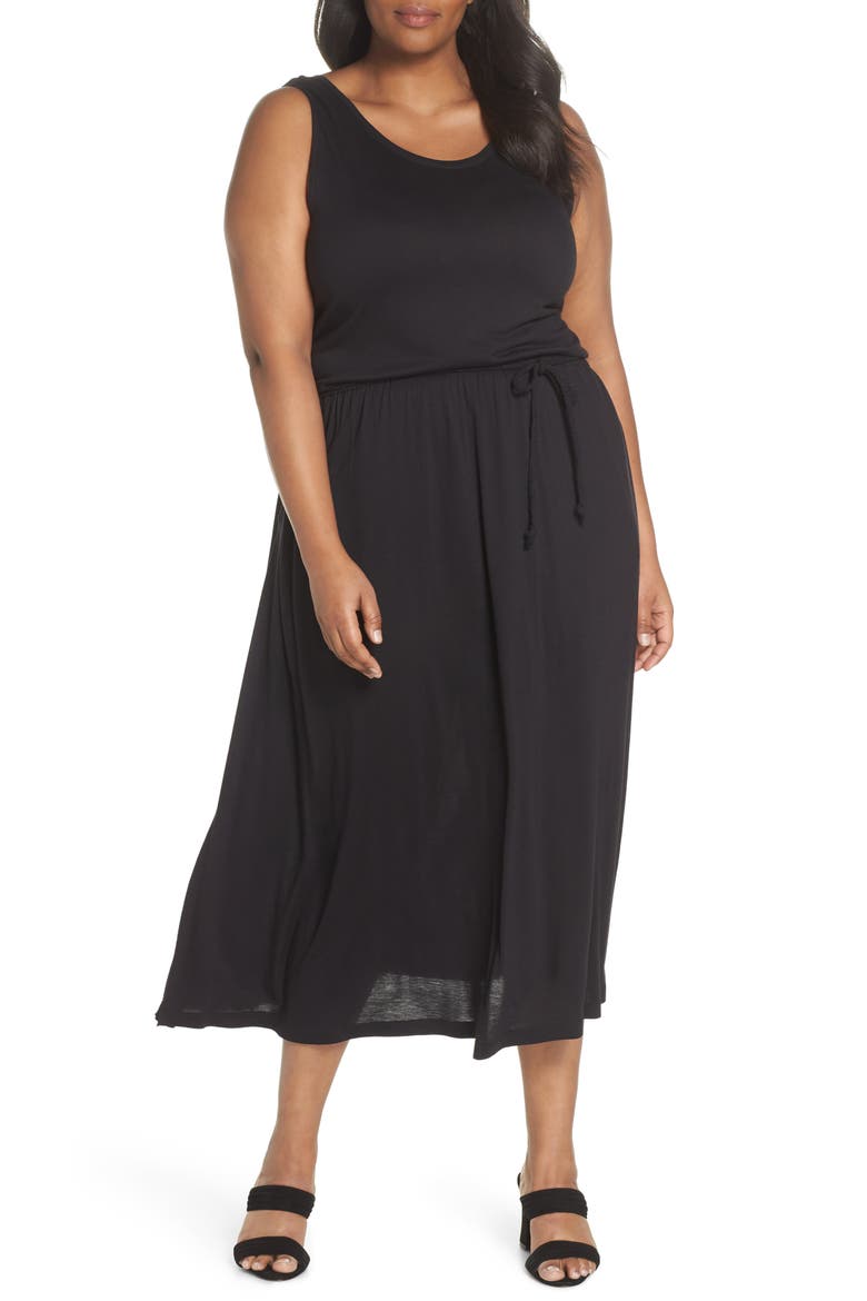 Strappy V-Back Maxi Dress, Main, color, BLACK