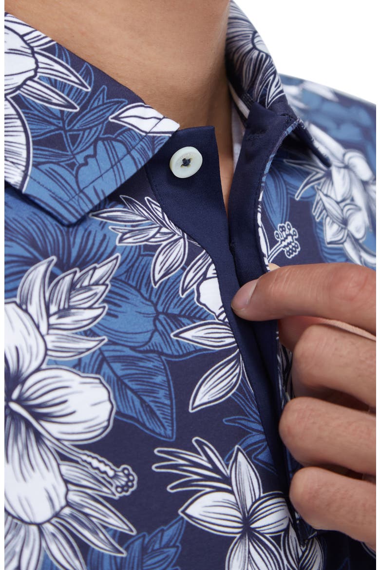 Hendrix Digital Floral Print Pima Cotton Polo, Alternate, color, NIGHT BLUE